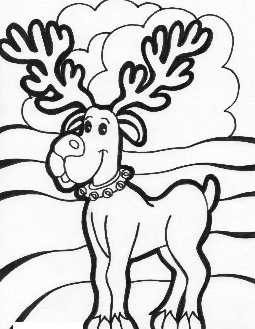 Олень с бубенцами Раскраски зимушка зима
