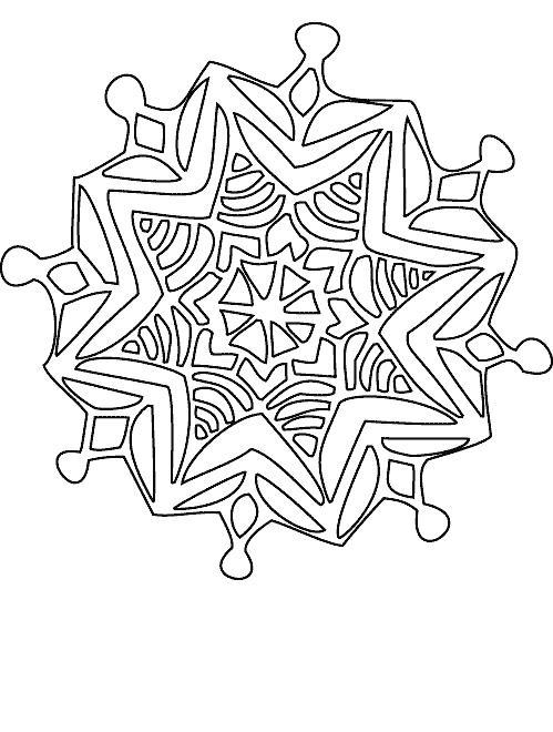 Ажурная снежинка Раскраска зима