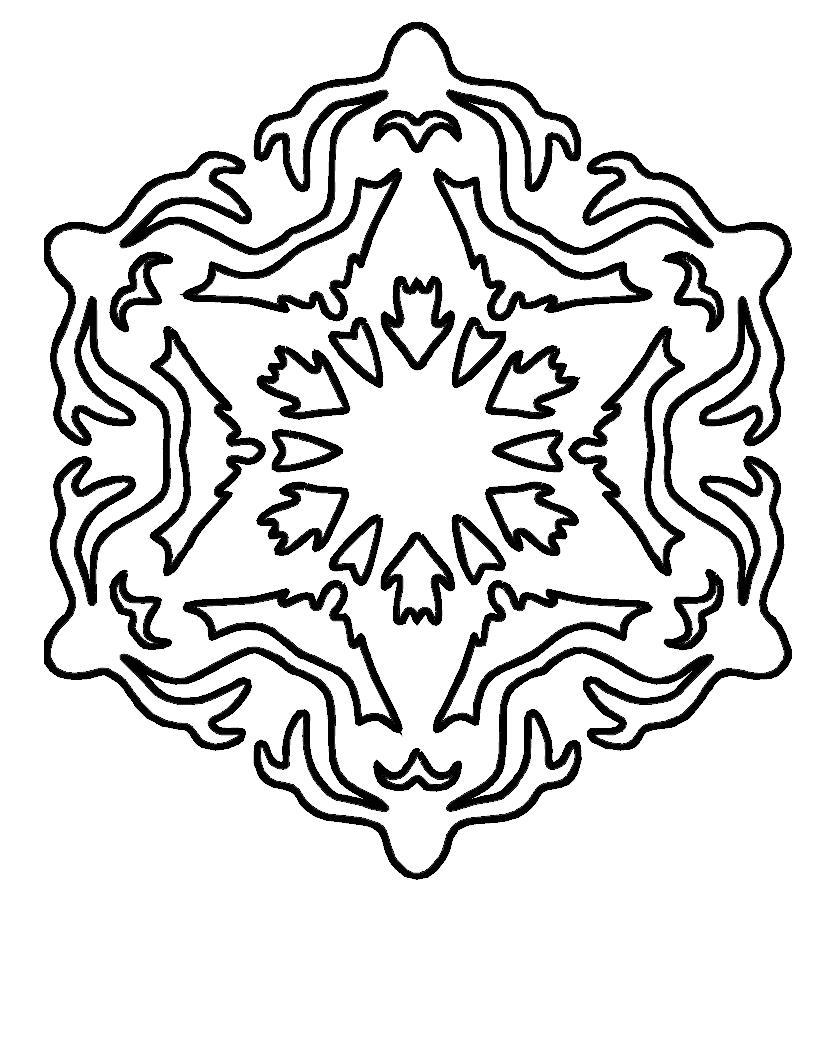 Ажурная большая снежинка Раскраски про зиму для детей