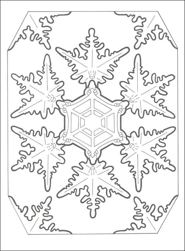 Снежинки рисунок на окне Раскраски про зиму для детей