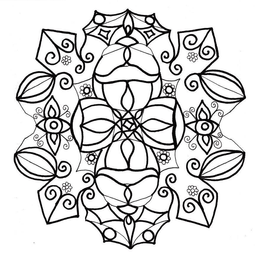 Снежинки Раскраска зима