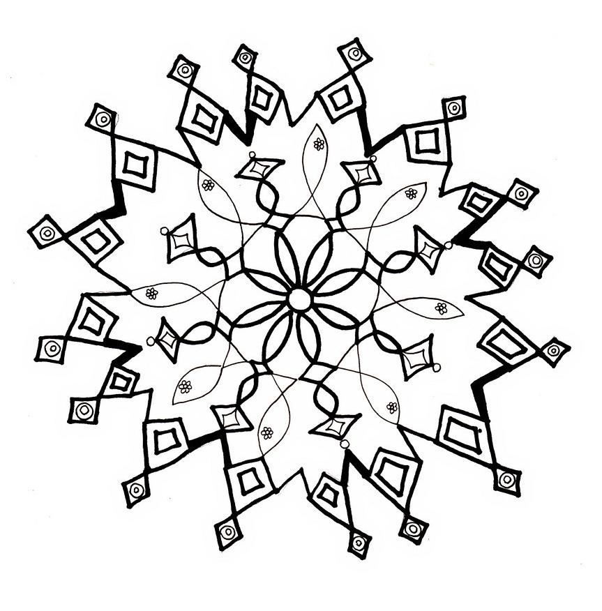 Снежинки Раскраски про зиму для детей