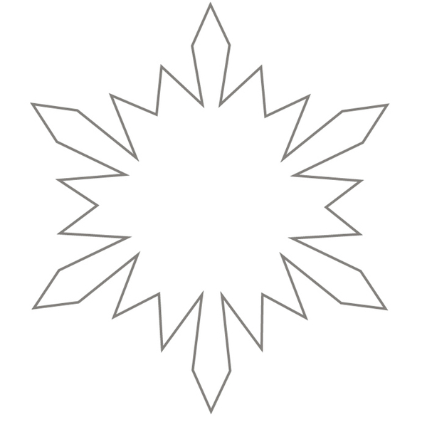 Только контур снежинки Раскраски про зиму для детей