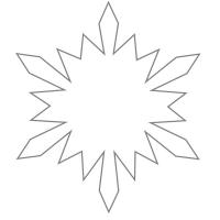 Только контур снежинки Раскраски для детского сада