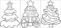 картинки на рабочий стол онлайн Новогодние елочки Раскраски на тему зима