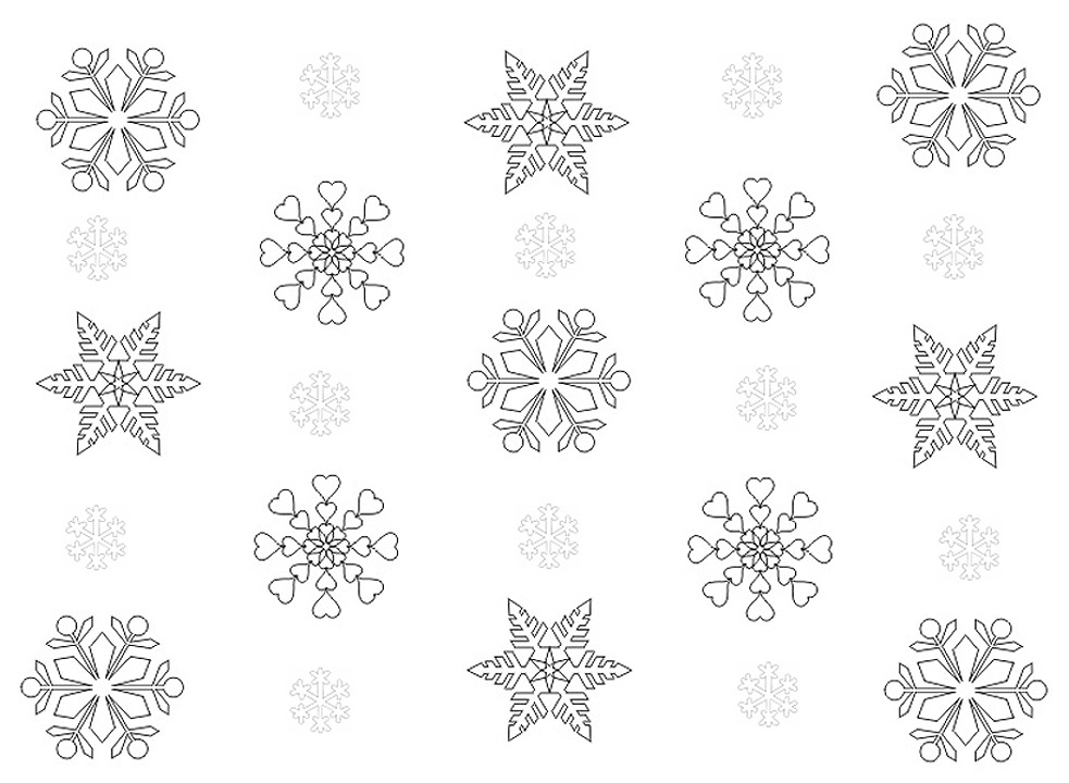 Разные снежинки Зимние рисунки раскраски