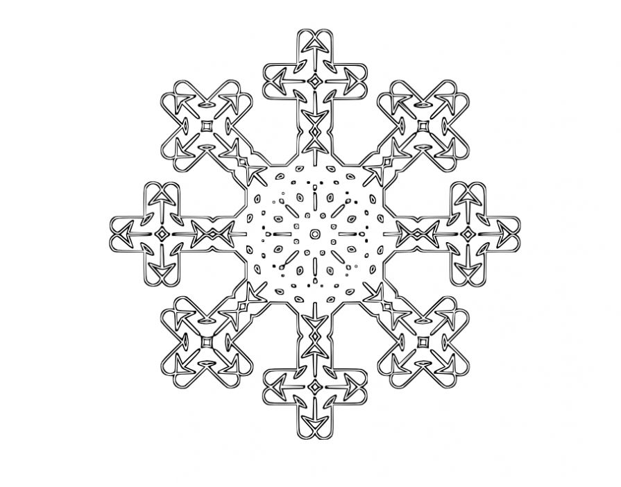 Снежинки Раскраски на тему зима