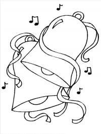 Колокольчики с нотами для плаката Раскраски зима скачать бесплатно