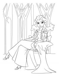 картинки на рабочий стол онлайн Принцесса на троне ледяного замка Зимние раскраски для мальчиков