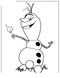 картинки на рабочий стол онлайн Снеговик олаф в одуванчиках Раскраска зима пришла