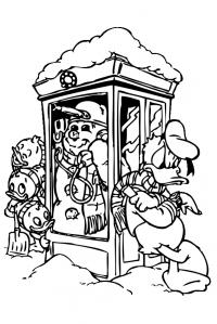 картинки на рабочий стол онлайн Снеговик звонит по телефону Зимние раскраски для мальчиков