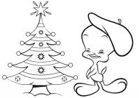 картинки на рабочий стол онлайн Новогодние открытки с елочкой и утенком Зимние раскраски для мальчиков