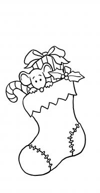 картинки на рабочий стол онлайн Подарки в носочке Зимние раскраски для мальчиков