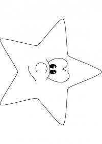 картинки на рабочий стол онлайн Игрушка звезда новогодняя с улыбочкой Раскраска сказочная зима