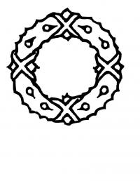 картинки на рабочий стол онлайн Новогодний рождественский венок обмотанный лентой Зимние рисунки раскраски