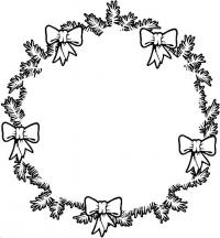 картинки на рабочий стол онлайн Тонкий новогодний рождественский венок Зимние рисунки раскраски