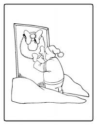 картинки на рабочий стол онлайн Дед вешает рождественский венок на дверь Зимние рисунки раскраски