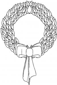 картинки на рабочий стол онлайн Новогодний венок из лситьев Зимние рисунки раскраски