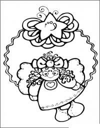 картинки на рабочий стол онлайн Новогодний венок с куклой Зимние рисунки раскраски