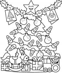 картинки на рабочий стол онлайн Елка с подарками и светящимися лампачками Раскраски зимушка зима