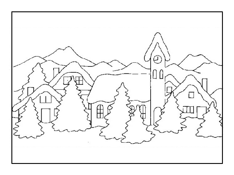 Зима в лесу Раскраски зимушка зима