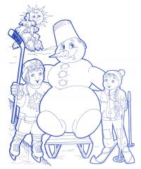 картинки на рабочий стол онлайн Зима в лесу Раскраска сказочная зима