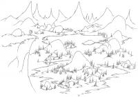 картинки на рабочий стол онлайн Зима в лесу Раскраска сказочная зима