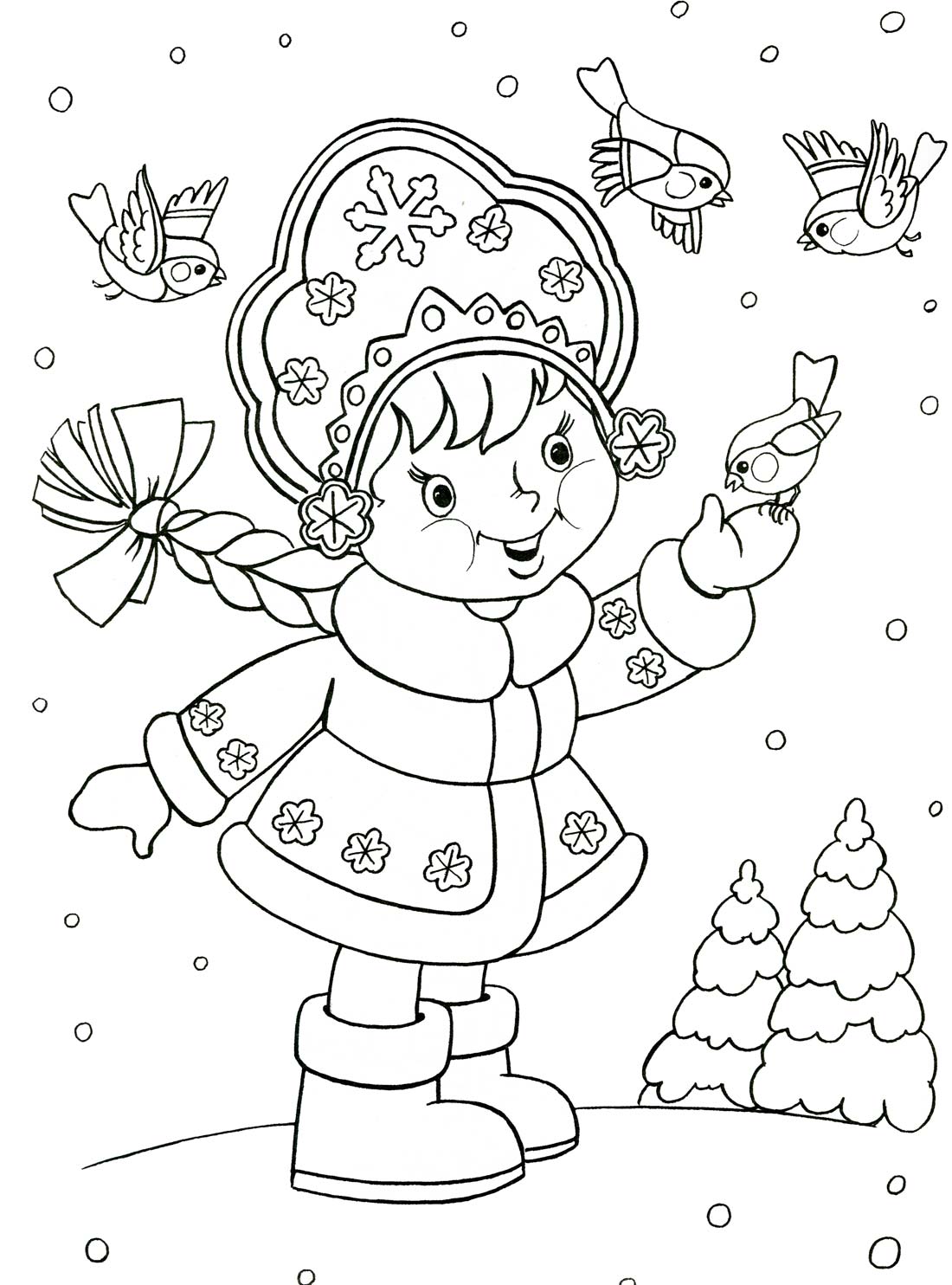 Зима в лесу Раскраски зима распечатать бесплатно