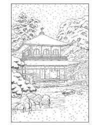 Зима в китае Раскраски зима распечатать бесплатно