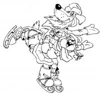 Трое из простоквашино Раскраска зима пришла