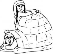 Хижина изо льда Раскраска зима пришла