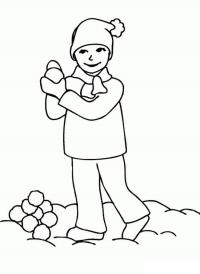 картинки на рабочий стол онлайн Наготовить снежков для игры Зимние раскраски для девочек