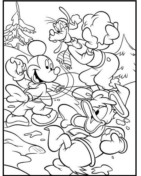 Игра в снежки Раскраски на тему зима