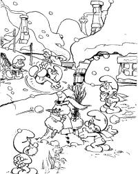 картинки на рабочий стол онлайн Игра в снежки Зимние раскраски для девочек