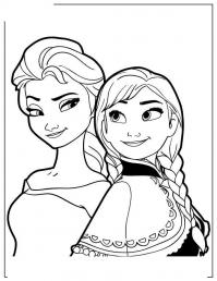 картинки на рабочий стол онлайн Сестрички анна и эльза Зимние раскраски для девочек