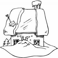 С крыши упал в сугроб Раскраска зима распечатать