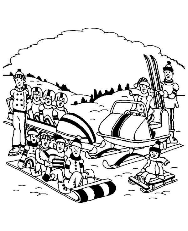 Спорт Раскраски на тему зима