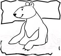 Северный мишка купается Зимние раскраски для малышей