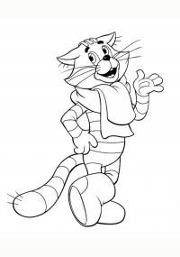 Простоквашино, кот матроскин в шарфике Раскраска сказочная зима