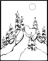 картинки на рабочий стол онлайн Лес Раскраска сказочная зима