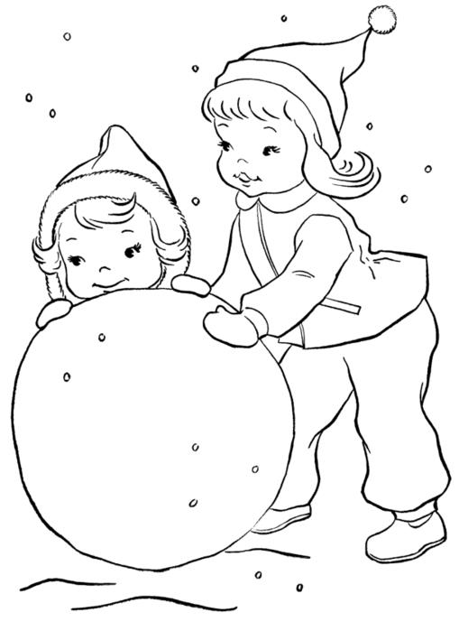 Зимние Раскраска зима распечатать