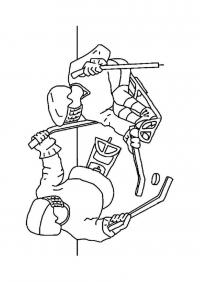 Хоккеисты Раскраски зима распечатать бесплатно