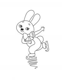 Заяц в бантике Раскраски зима распечатать бесплатно