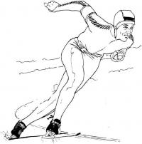 Конькобежец,  зимние виды спорта Раскраски зима распечатать бесплатно