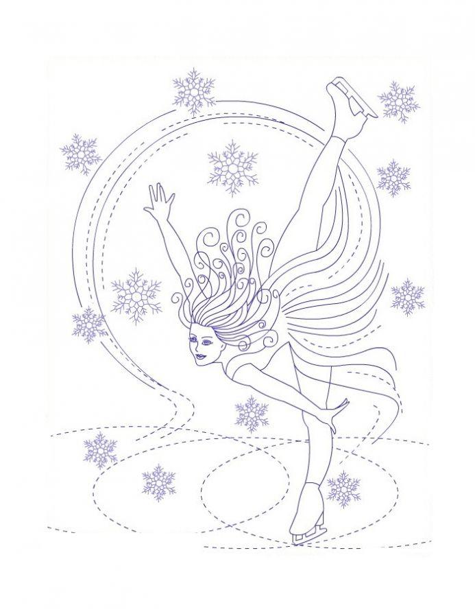 Пируэты на льду Раскраски зима распечатать бесплатно