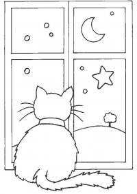 картинки на рабочий стол онлайн Кошка на окошке Раскраска сказочная зима