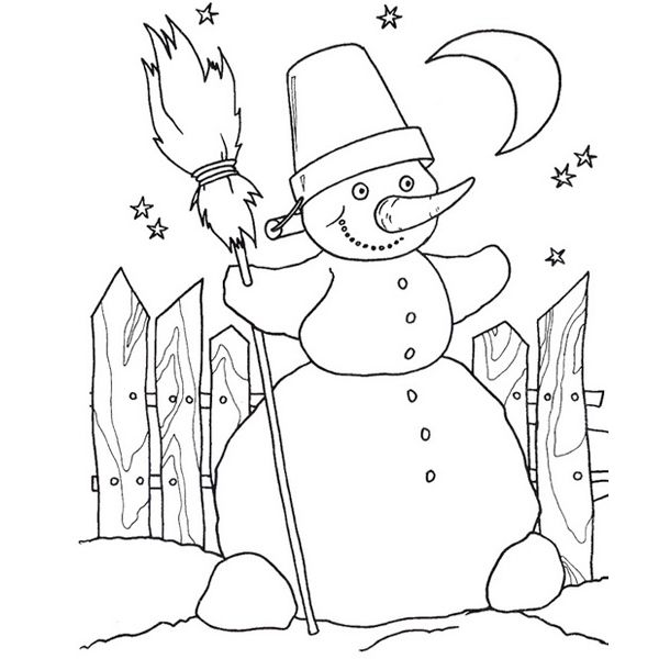 Для малышей Рисунок раскраска на зимнюю тему