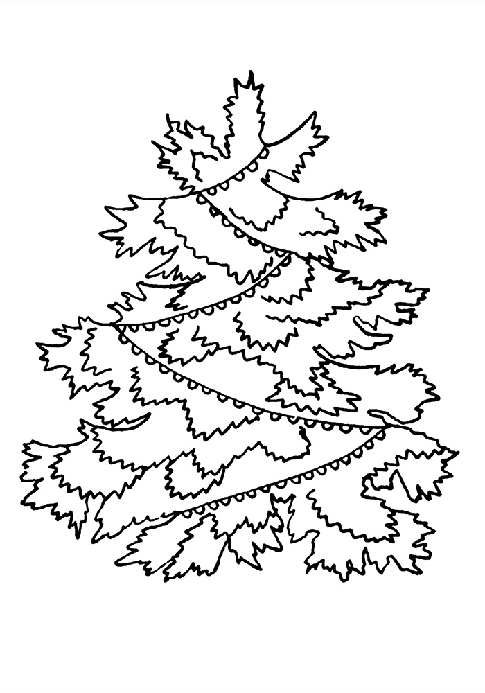 Новогодняя елка Зимние рисунки раскраски
