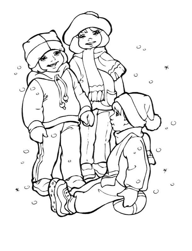 Новогодние забавы Раскраски про зиму для детей