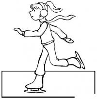 Бег на коньках Раскраски про зиму для детей